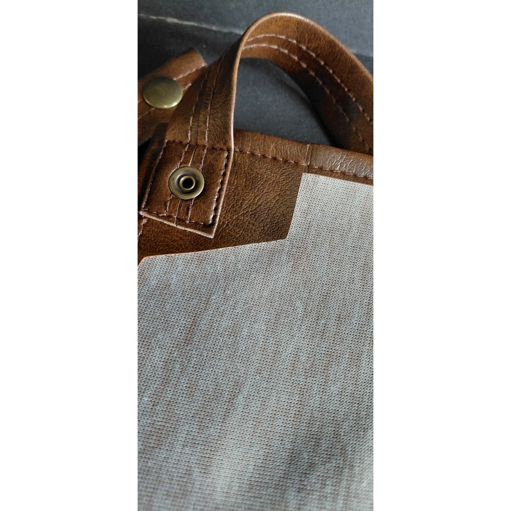 Men One Size heavy-duty marbled brown leather utility apron adjustable Straps - Picture 16 of 16